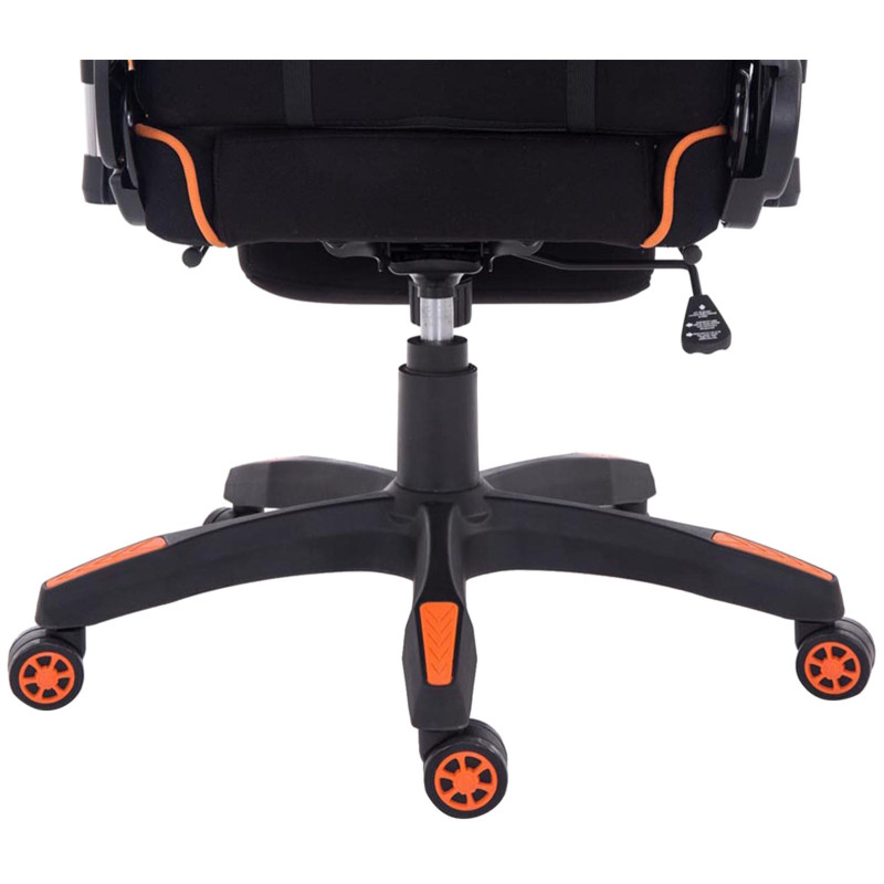 Chaise de bureau de course Turbo en tissu avec repose-pieds noir/orange