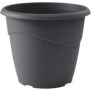 EDA Pot de fleur rond non percé Marina - ÿ 40 x H 33,7 cm - 23 L - Gris anthracite