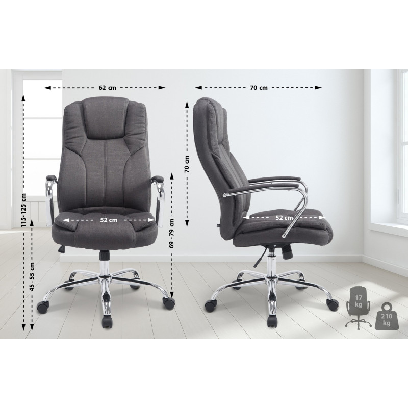 Chaise de bureau BIG Xanthos en tissu gris foncé