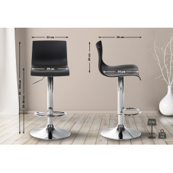Tabouret de bar Hoover C, noir