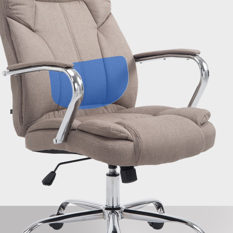 Chaise de bureau BIG Xanthos en tissu taupe