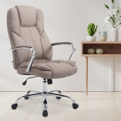Chaise de bureau BIG Xanthos en tissu taupe