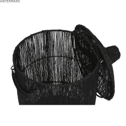 Set de basket Home ESPRIT Noir Jute Métal (2 Pièces)