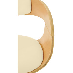 Sgabello da bar Kingston C in naturale/crema