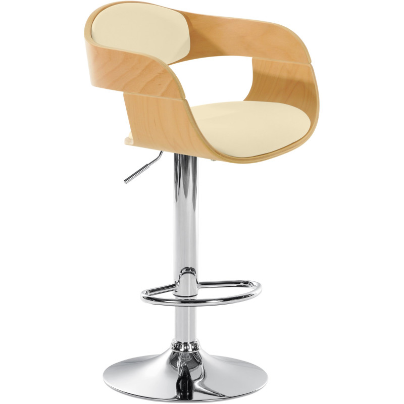 Taburete de bar Kingston C en color natural/crema