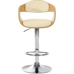 Taburete de bar Kingston C en color natural/crema