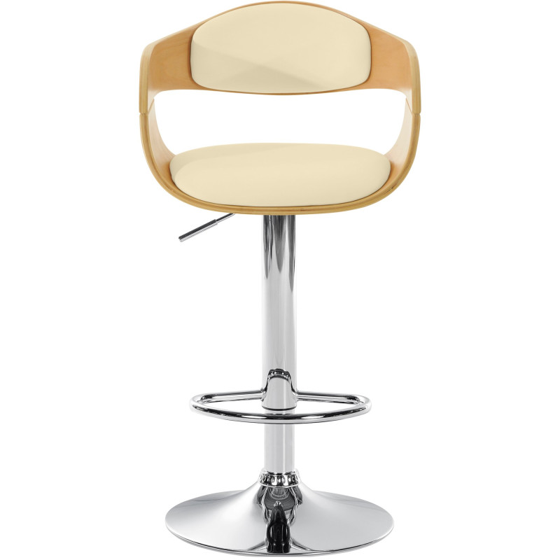 Taburete de bar Kingston C en color natural/crema