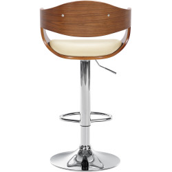 Sgabello da bar Kingston C, noce/crema
