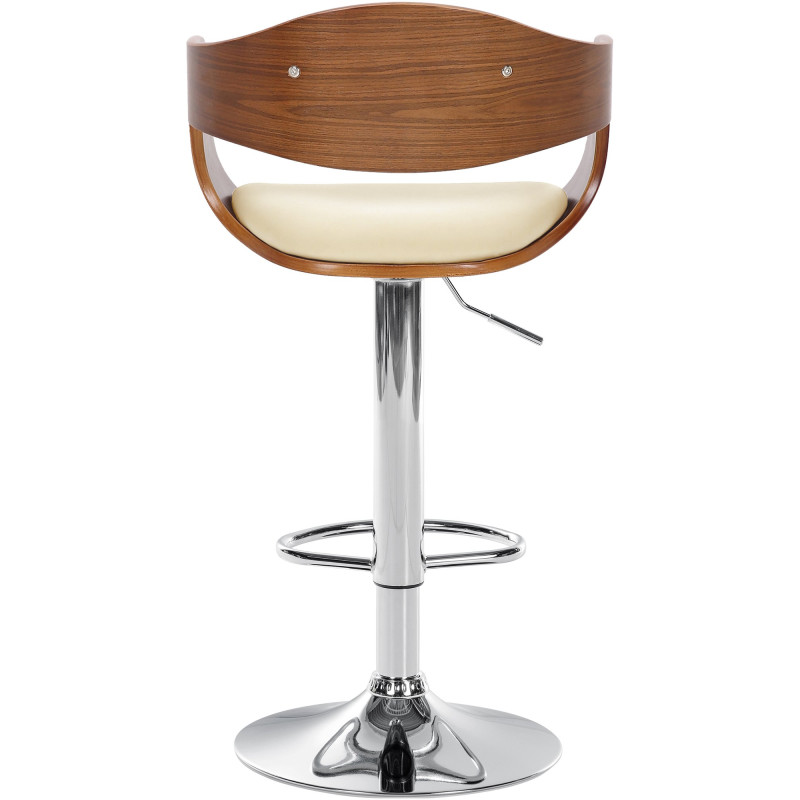 Tabouret de bar Kingston C, noyer/crème