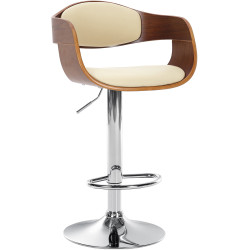 Taburete de bar Kingston C, nogal/crema