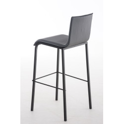 Sgabello da bar in pelle Avola, piatto, grigio B78