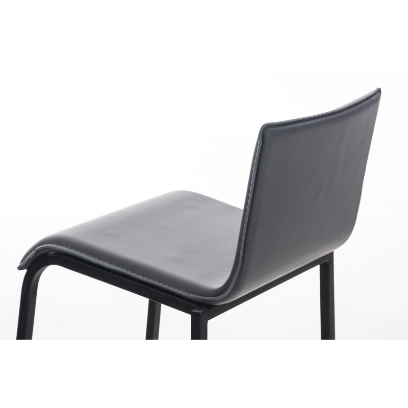 Tabouret de bar Avola en cuir, plat, gris B78