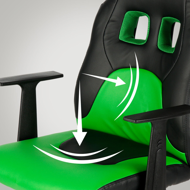 Chaise de bureau pour enfants Fun noir/vert