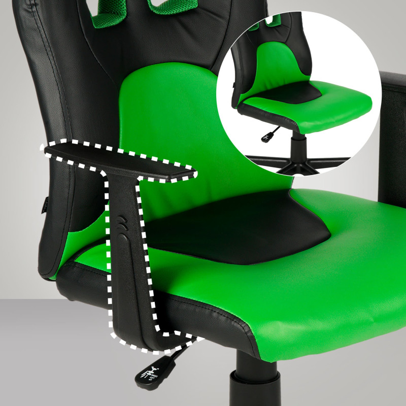Chaise de bureau pour enfants Fun noir/vert