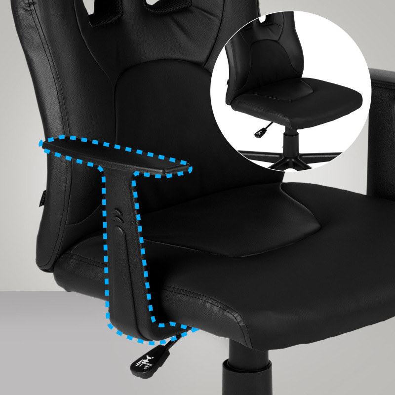 Chaise de bureau pour enfants Fun noir/noir