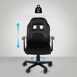 Chaise de bureau pour enfants Fun noir/noir