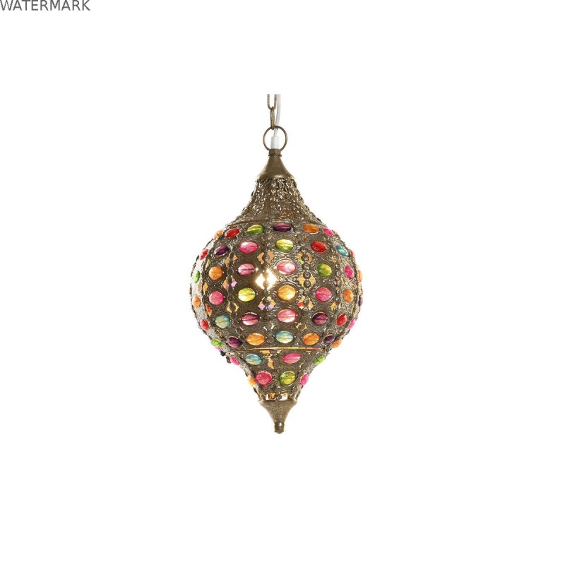 Suspension DKD Home Decor Doré Métal Multicouleur 40 W 50 W 24 x 24 x 42 cm
