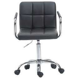 Chaise de bureau Lucy V2 en cuir artificiel gris