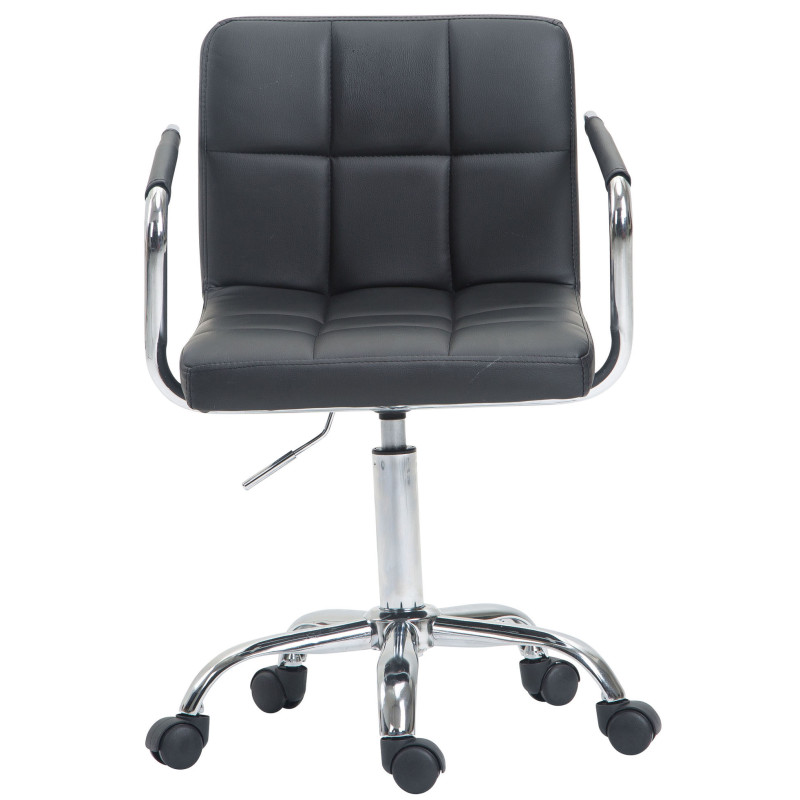 Chaise de bureau Lucy V2 en cuir artificiel gris