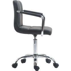 Chaise de bureau Lucy V2 en cuir artificiel gris