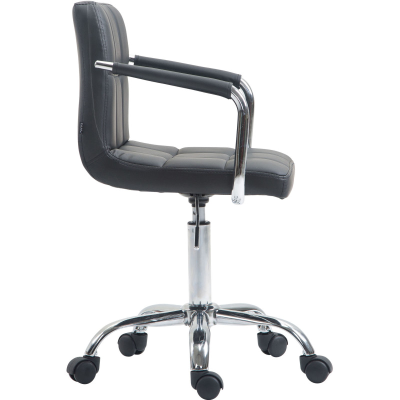 Chaise de bureau Lucy V2 en cuir artificiel gris