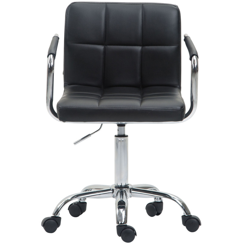 Chaise de bureau Lucy V2 en cuir artificiel noir