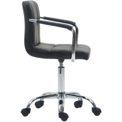 Chaise de bureau Lucy V2 en cuir artificiel noir