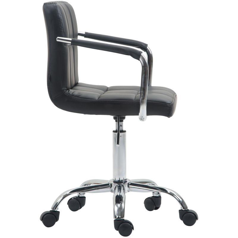 Chaise de bureau Lucy V2 en cuir artificiel noir