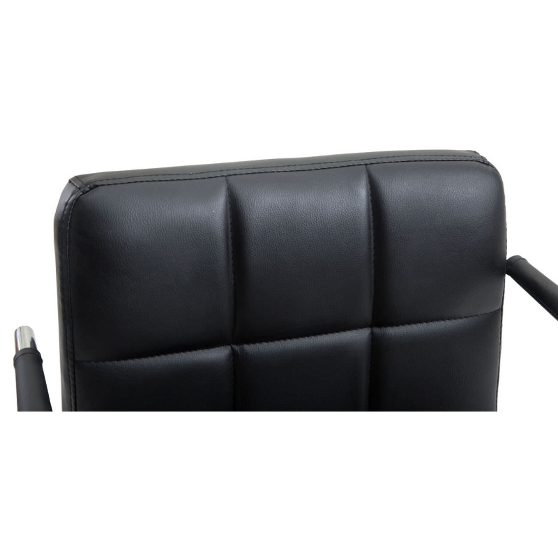Chaise de bureau Lucy V2 en cuir artificiel noir