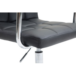Chaise de bureau Lucy V2 en cuir artificiel noir