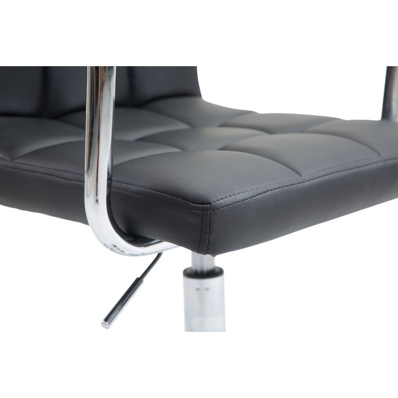Chaise de bureau Lucy V2 en cuir artificiel noir