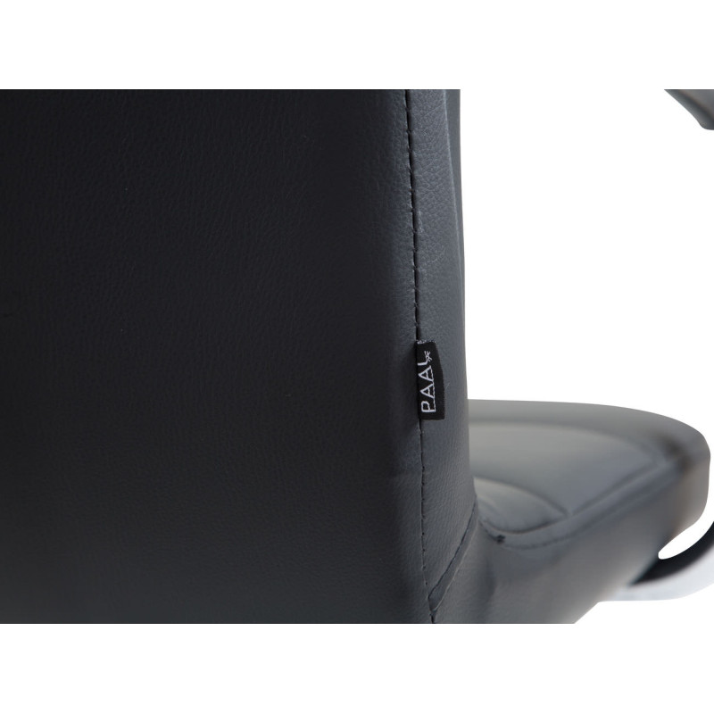 Chaise de bureau Lucy V2 en cuir artificiel noir