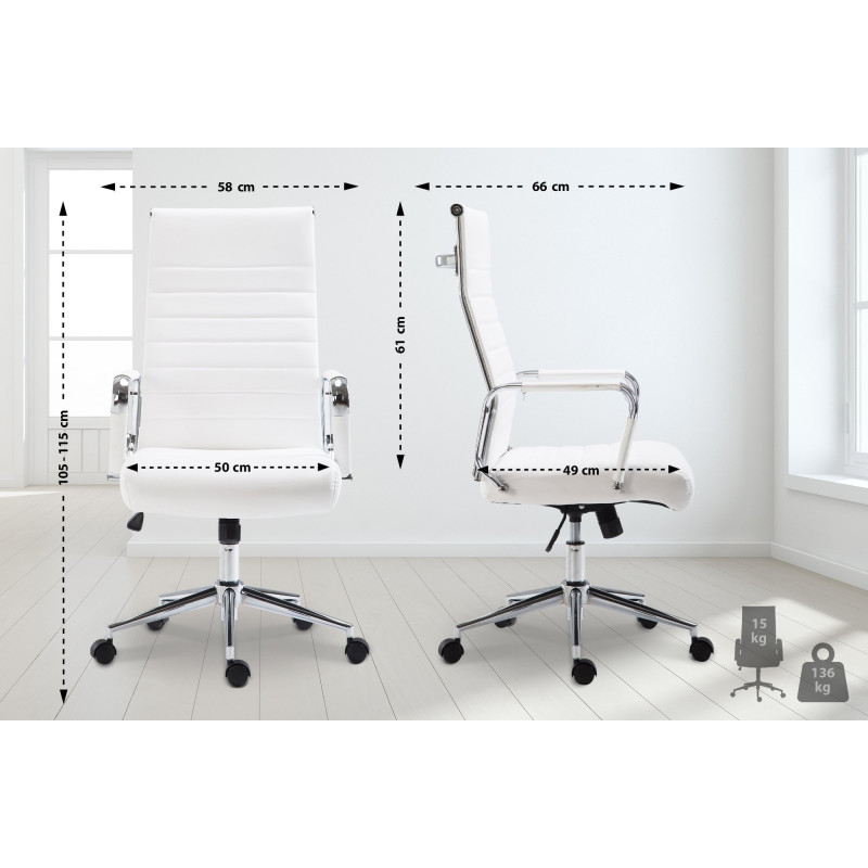 Chaise de bureau Columbus blanc