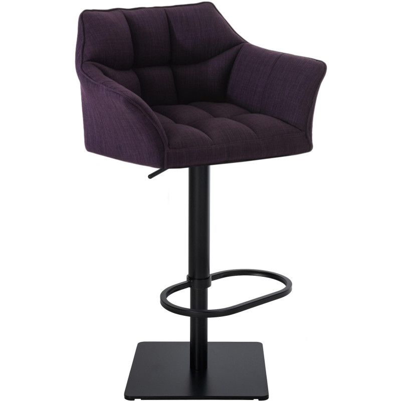 Tabouret de bar Damaso B, tissu violet
