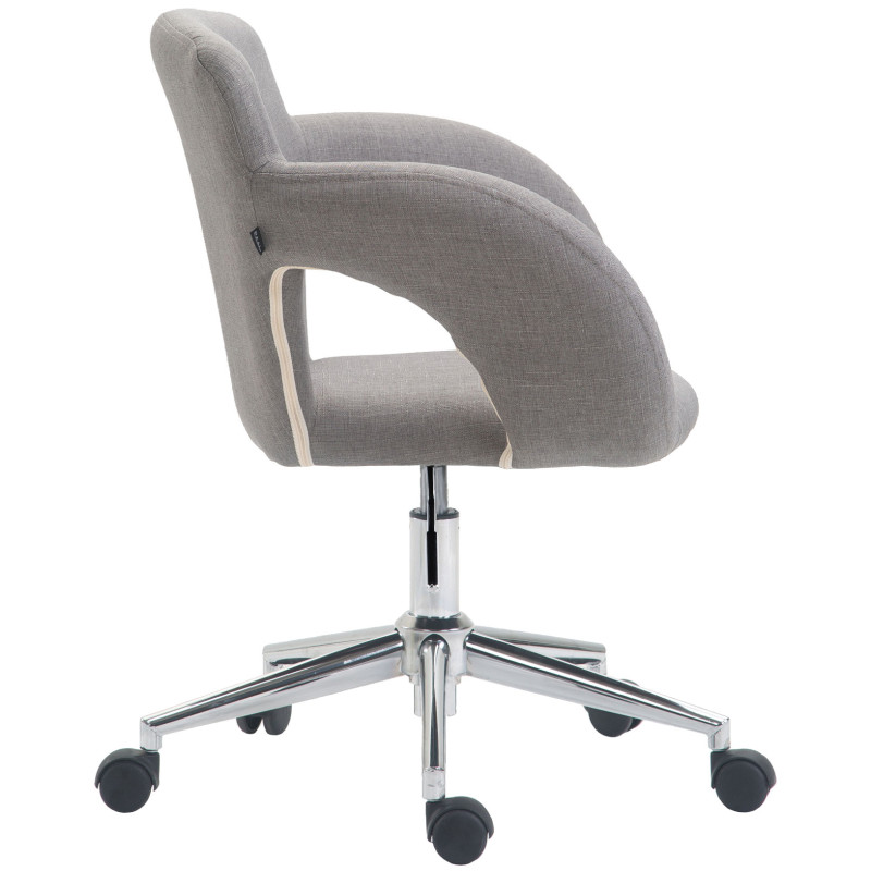 Chaise de bureau en tissu Edison gris