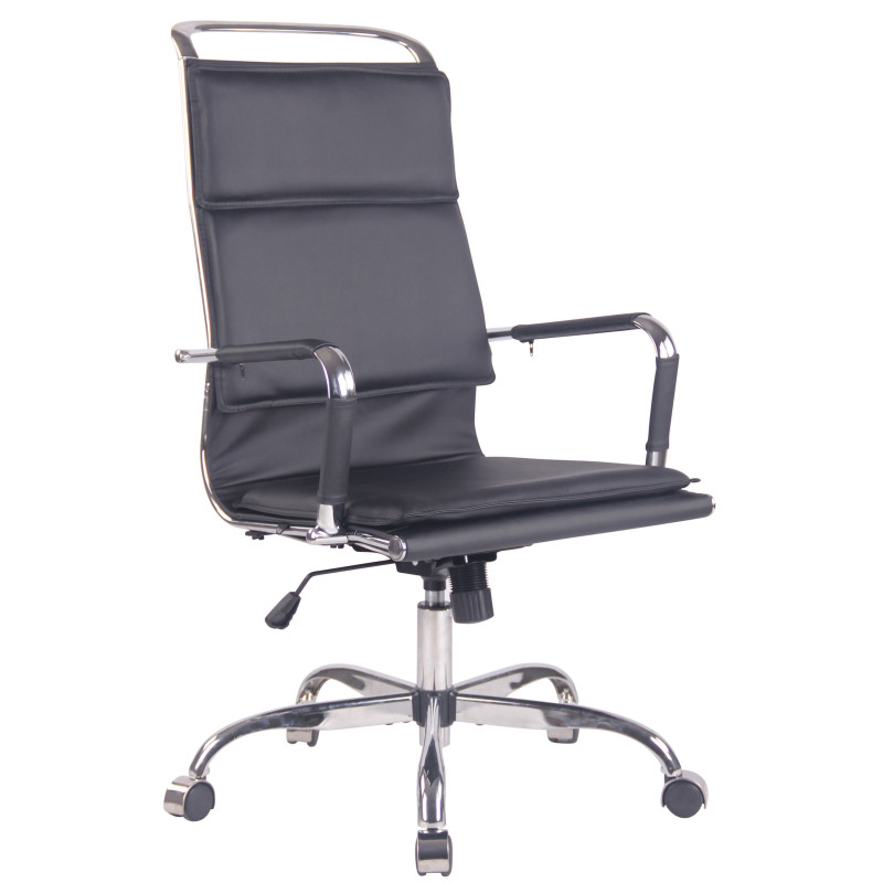 Chaise de bureau Bedford en cuir artificiel noir
