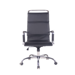 Chaise de bureau Bedford en cuir artificiel noir