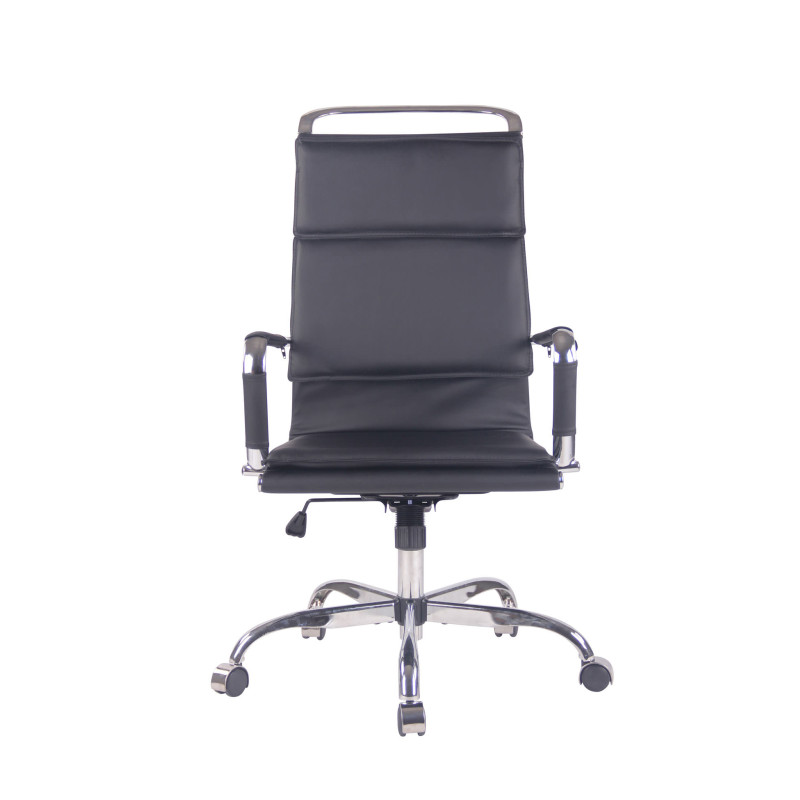 Chaise de bureau Bedford en cuir artificiel noir