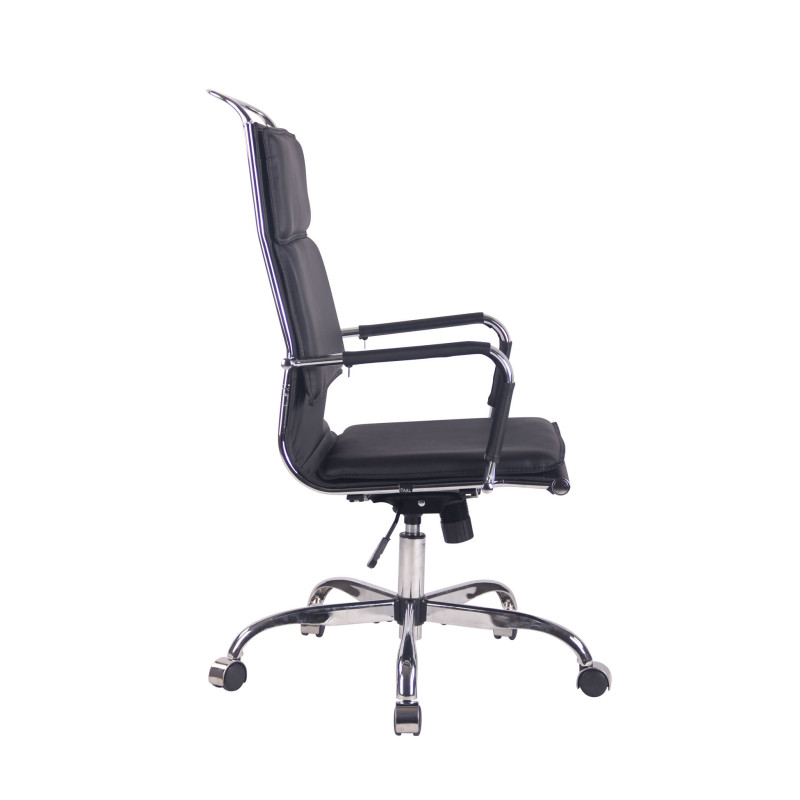Chaise de bureau Bedford en cuir artificiel noir