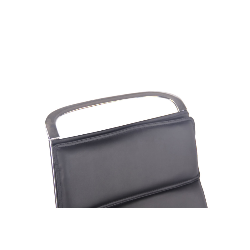 Chaise de bureau Bedford en cuir artificiel noir