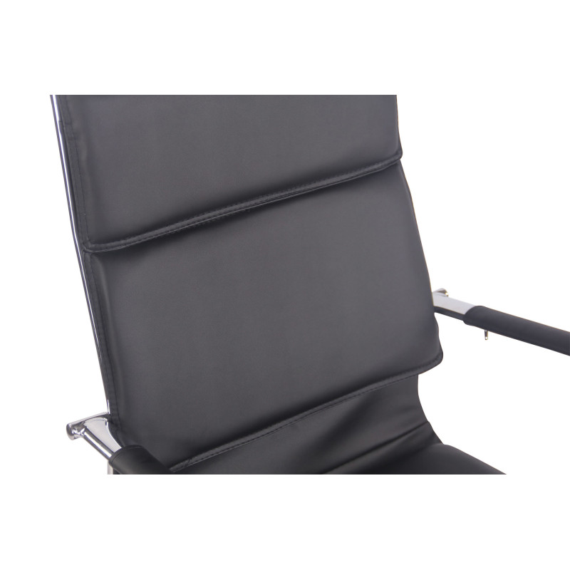 Chaise de bureau Bedford en cuir artificiel noir