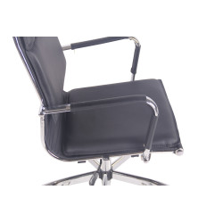 Chaise de bureau Bedford en cuir artificiel noir
