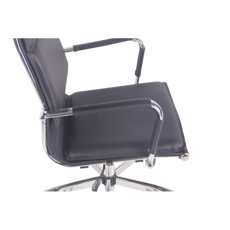 Chaise de bureau Bedford en cuir artificiel noir