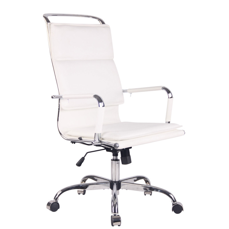 Chaise de bureau Bedford en cuir artificiel blanc