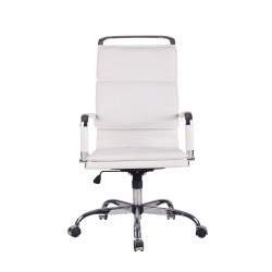 Chaise de bureau Bedford en cuir artificiel blanc