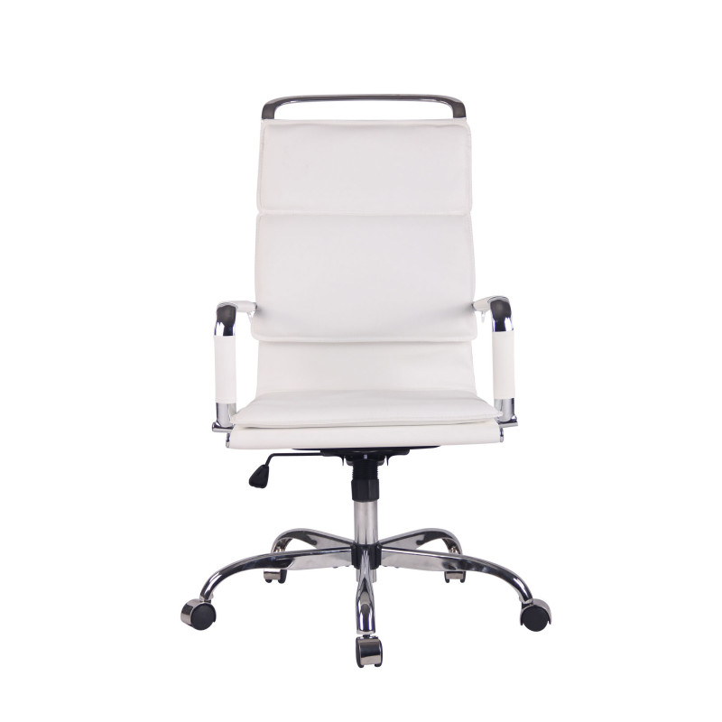 Chaise de bureau Bedford en cuir artificiel blanc