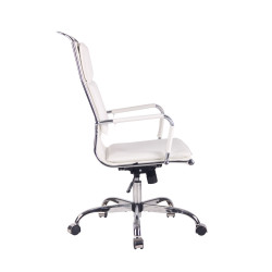 Chaise de bureau Bedford en cuir artificiel blanc