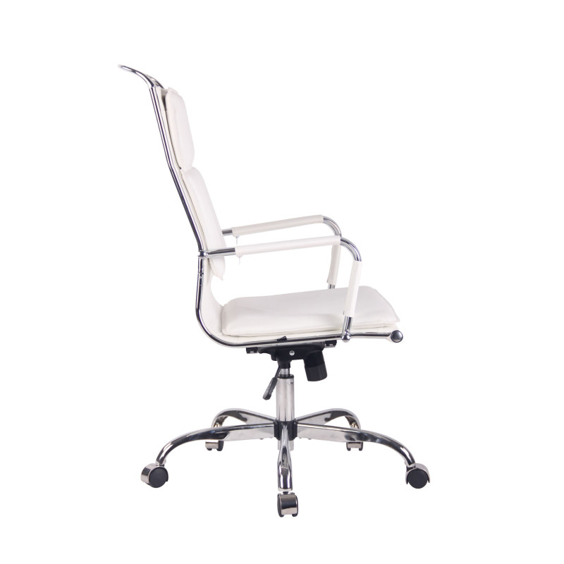 Chaise de bureau Bedford en cuir artificiel blanc