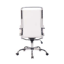 Chaise de bureau Bedford en cuir artificiel blanc