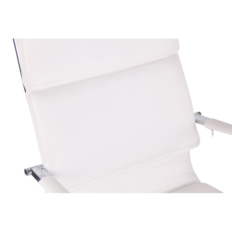Chaise de bureau Bedford en cuir artificiel blanc